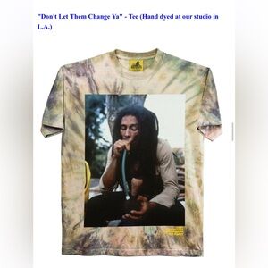 Online ceramics, Bob Marley- “don’t let them change ya” tie-dye large T-shirt